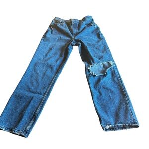 ABERCROMBIE & FITCH The 90s Straight Ultra High Rise Jeans womens sz 31 12R blue